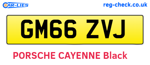 GM66ZVJ are the vehicle registration plates.