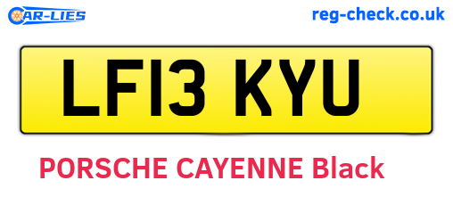 LF13KYU are the vehicle registration plates.