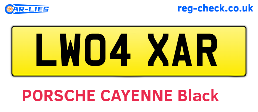 LW04XAR are the vehicle registration plates.