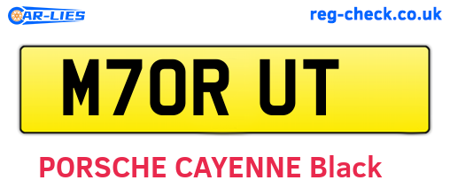 M70RUT are the vehicle registration plates.