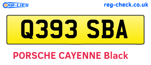 Q393SBA are the vehicle registration plates.
