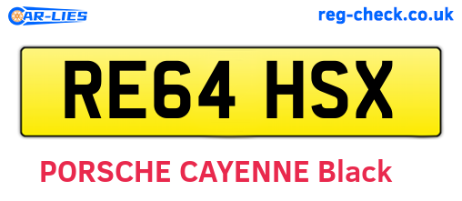 RE64HSX are the vehicle registration plates.