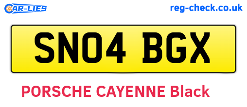 SN04BGX are the vehicle registration plates.