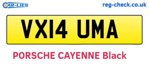 VX14UMA are the vehicle registration plates.