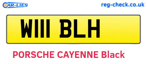 W111BLH are the vehicle registration plates.