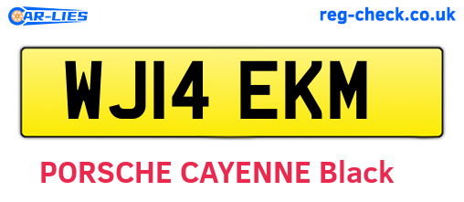WJ14EKM are the vehicle registration plates.