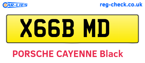 X66BMD are the vehicle registration plates.