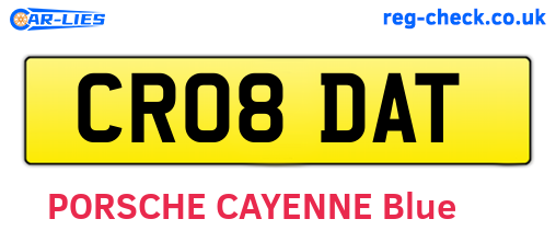 CR08DAT are the vehicle registration plates.