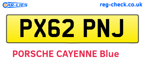 PX62PNJ are the vehicle registration plates.