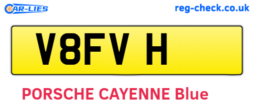 V8FVH are the vehicle registration plates.