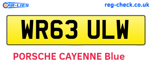 WR63ULW are the vehicle registration plates.