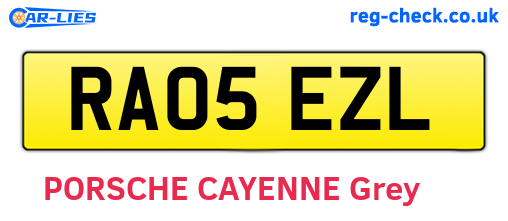 RA05EZL are the vehicle registration plates.