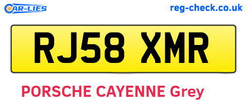 RJ58XMR are the vehicle registration plates.
