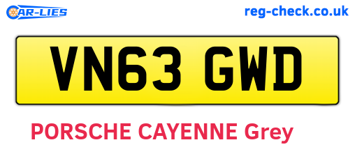 VN63GWD are the vehicle registration plates.