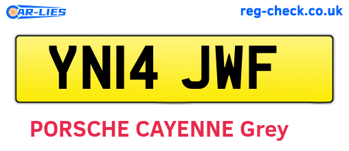 YN14JWF are the vehicle registration plates.