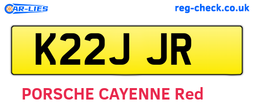 K22JJR are the vehicle registration plates.
