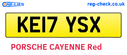 KE17YSX are the vehicle registration plates.