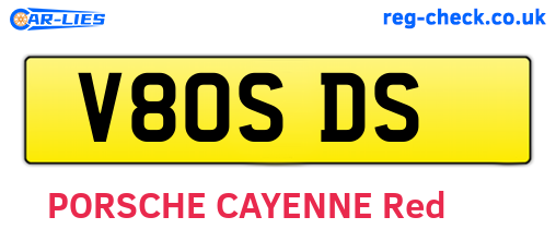 V80SDS are the vehicle registration plates.