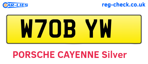 W70BYW are the vehicle registration plates.