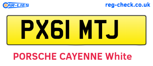 PX61MTJ are the vehicle registration plates.
