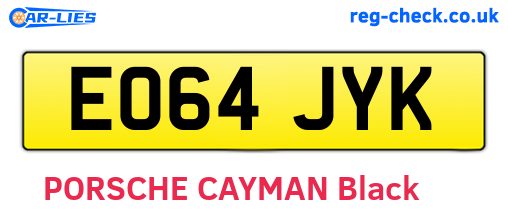 EO64JYK are the vehicle registration plates.