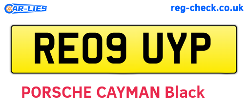 RE09UYP are the vehicle registration plates.