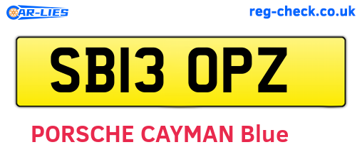 SB13OPZ are the vehicle registration plates.