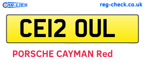CE12OUL are the vehicle registration plates.