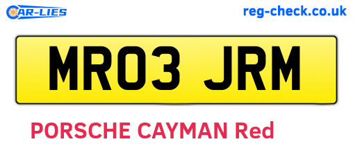 MR03JRM are the vehicle registration plates.