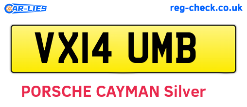 VX14UMB are the vehicle registration plates.