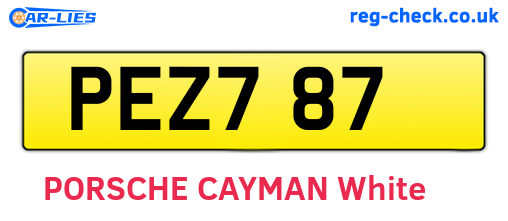 PEZ787 are the vehicle registration plates.