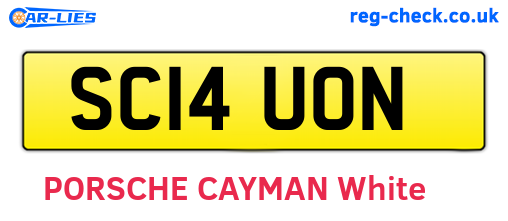 SC14UON are the vehicle registration plates.