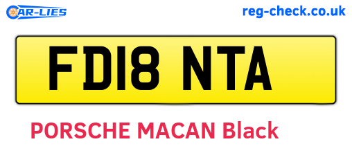 FD18NTA are the vehicle registration plates.