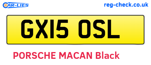 GX15OSL are the vehicle registration plates.