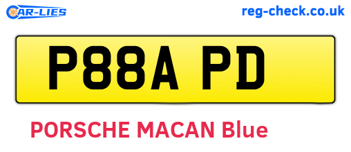 P88APD are the vehicle registration plates.