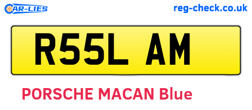 R55LAM are the vehicle registration plates.