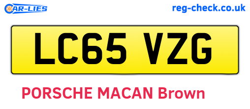 LC65VZG are the vehicle registration plates.