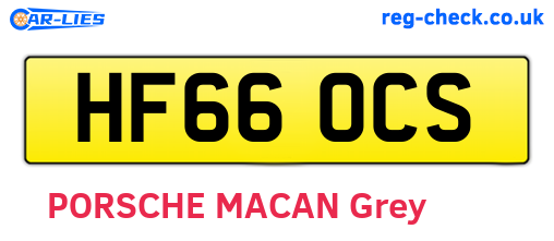 HF66OCS are the vehicle registration plates.