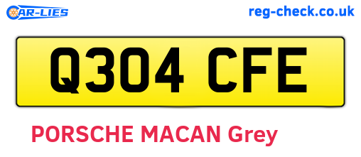 Q304CFE are the vehicle registration plates.