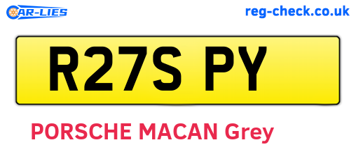 R27SPY are the vehicle registration plates.