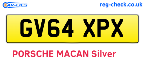 GV64XPX are the vehicle registration plates.