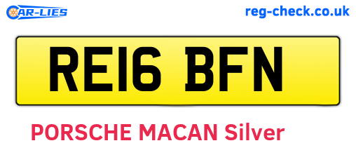 RE16BFN are the vehicle registration plates.