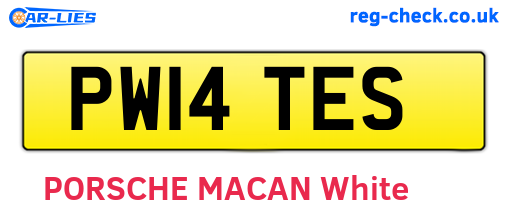PW14TES are the vehicle registration plates.