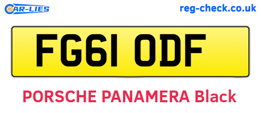 FG61ODF are the vehicle registration plates.