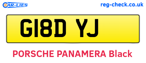 G18DYJ are the vehicle registration plates.
