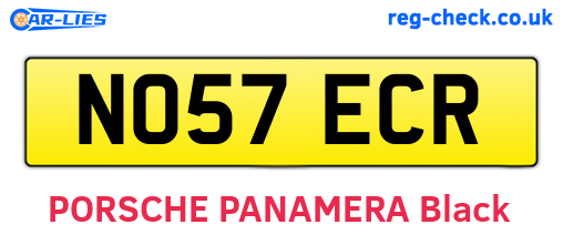 NO57ECR are the vehicle registration plates.