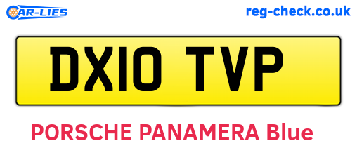 DX10TVP are the vehicle registration plates.