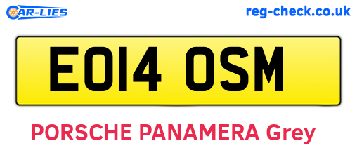 EO14OSM are the vehicle registration plates.