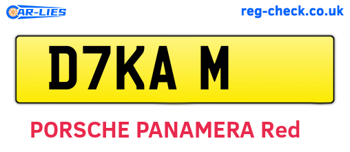 D7KAM are the vehicle registration plates.