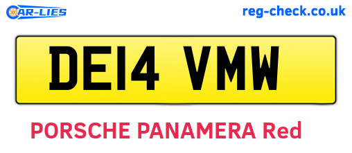 DE14VMW are the vehicle registration plates.